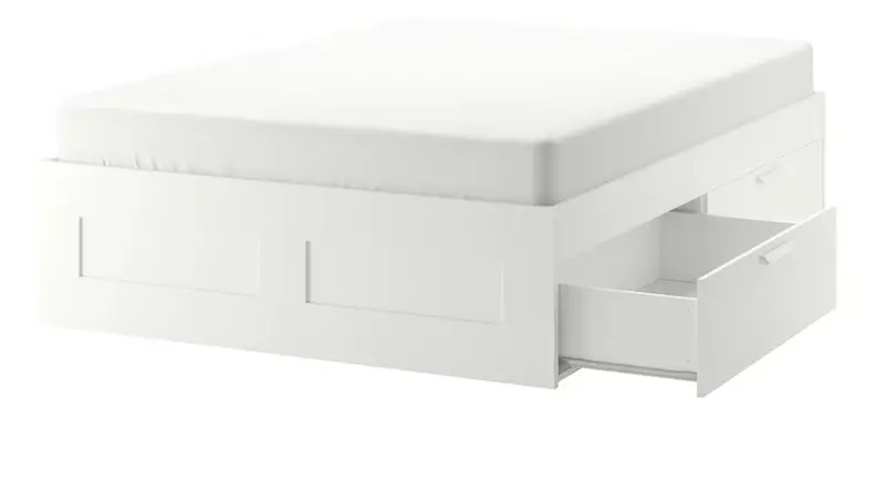 Brimnes Bed Frame With Under-Bed Storage Compartments – White, 140X200 Cm 1