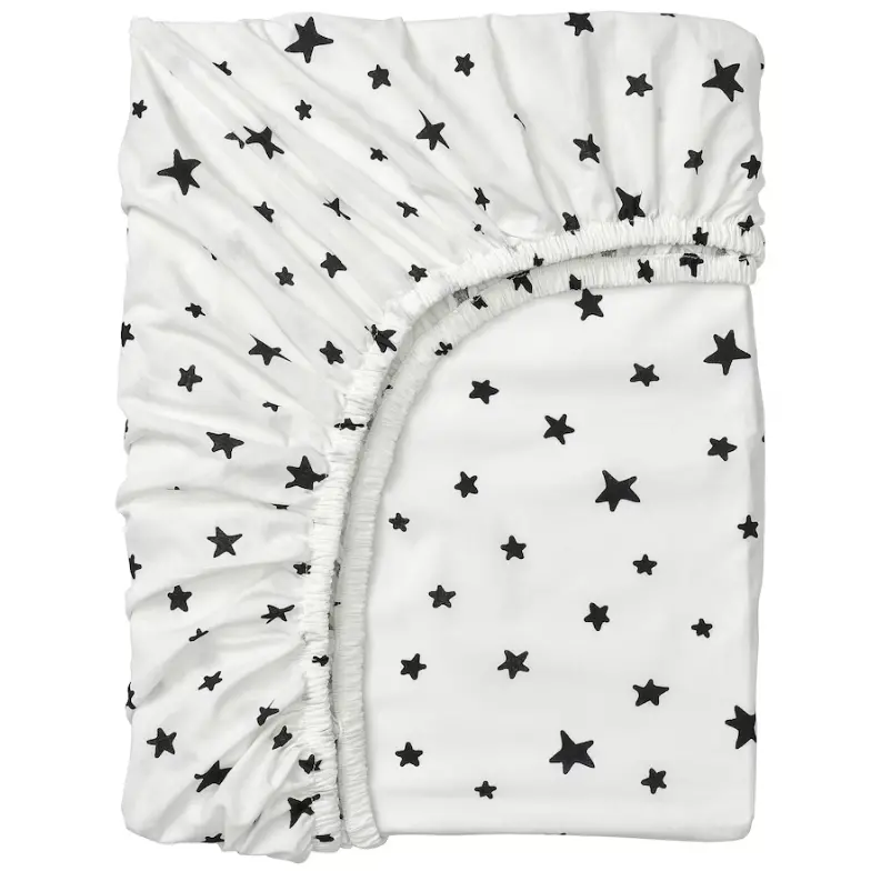 Busenkel Star-Patterned White Fitted Sheet – 90X200 Cm 1