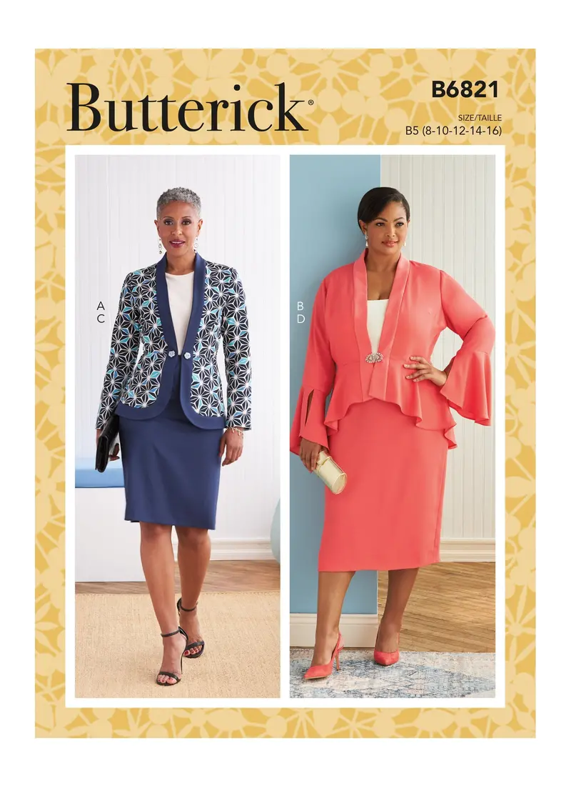 Butterick B6821 Jacket And Skirt Pattern For Misses & Women 1