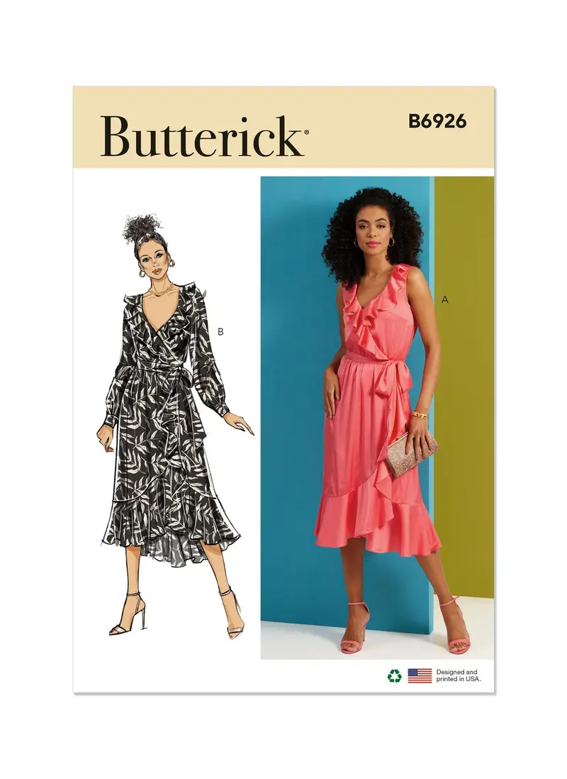 Butterick B6926 Sewing Pattern: Misses' Dress With Detachable Sash Detail 1