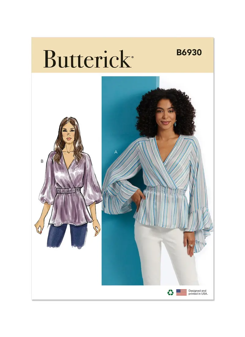 Butterick B6930 Sewing Pattern: Misses' Contemporary Top With Clean Lines 1