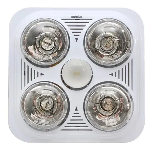 C86W 3-In-1 Bathroom Ceiling Heater – Square Design, White Finish 1