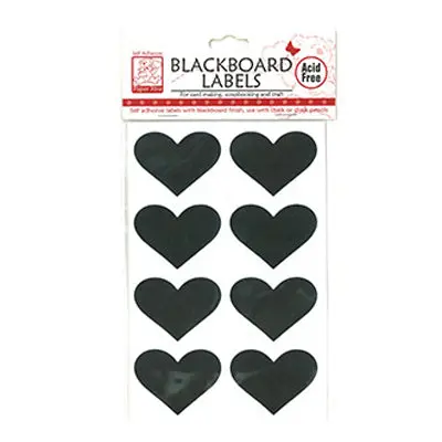 Chalkboard-Inspired Heart-Shaped Adhesive Labels – Small Size, 8-Piece Pack 1