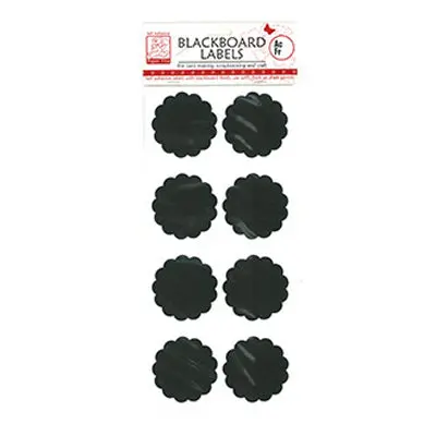 Chalkboard-Style Scallop Circle Stickers – Large Set Of 8 1