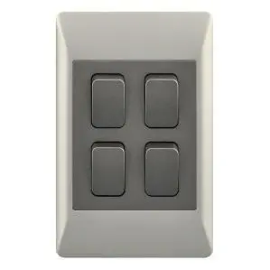 Champagne & Charcoal 4X2 Four-Gang 2-Way Light Switch – Duo Bright Star Esw074/2 1