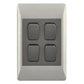 Champagne & Charcoal 4X2 Four-Pole Light Switch – Duo Bright Star Esw074 1