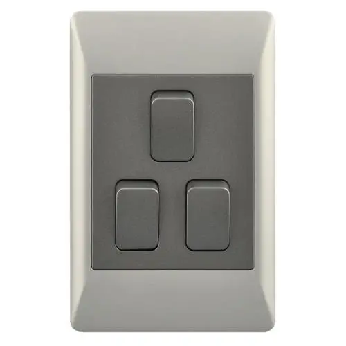 Champagne & Charcoal 4X2 Triple-Pole Light Switch – Duo Bright Star Esw073 1