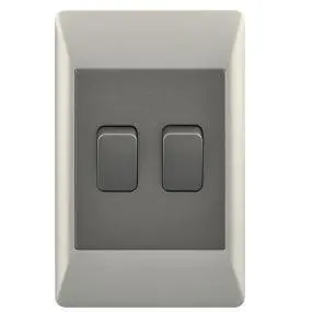 Champagne & Charcoal 4X2 Two-Gang Light Switch – Duo Bright Star Esw072 1