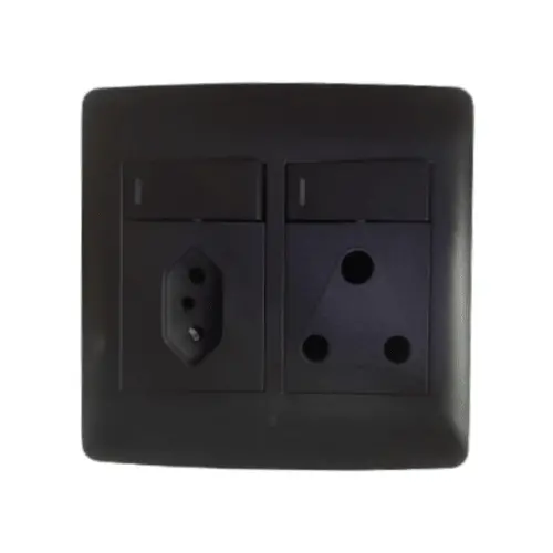 Charcoal S2-210 4×4 Single-Gang Wall Plug – 2-Pin Standard Socket 1