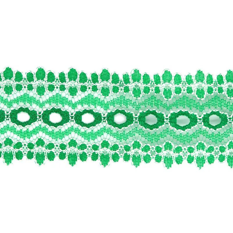 Christmas Green Lace Eyelet – 35Mm × 5M Festive Trim 1