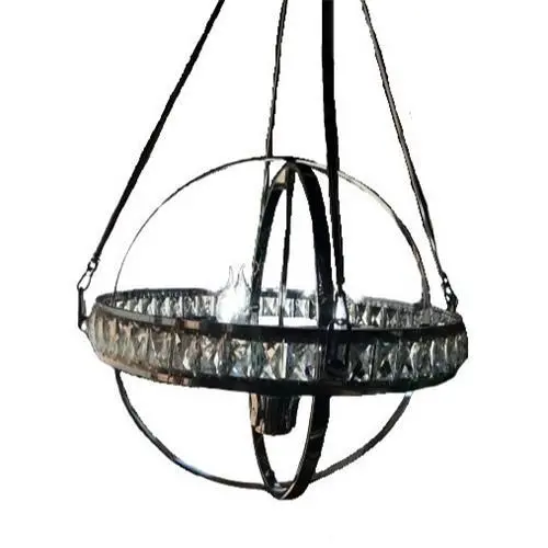 Chrome-Finished Round Parlor Lamp With Crystal Accents – Model 6612Ch 1