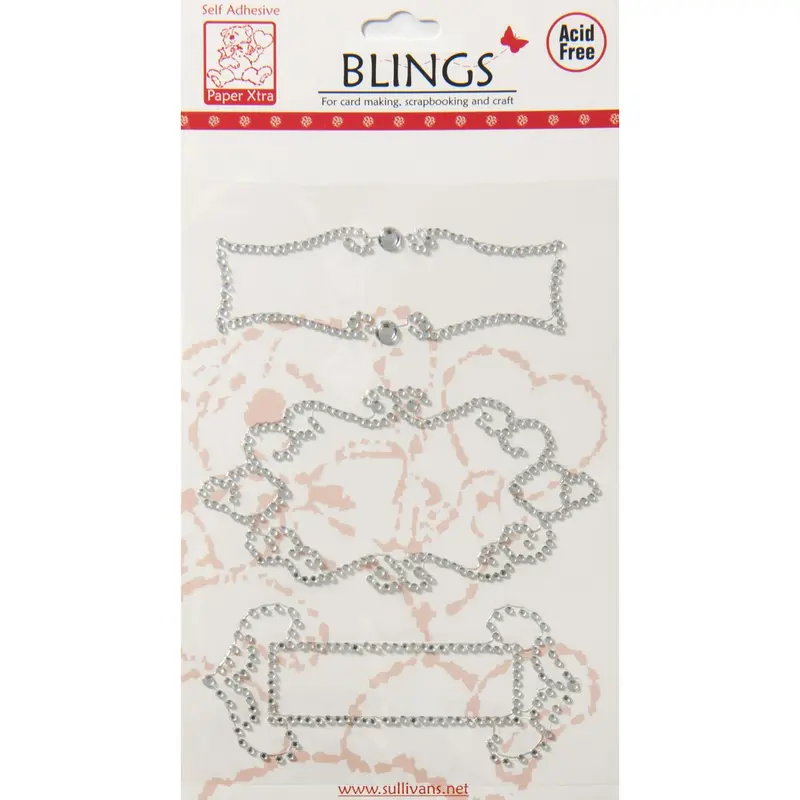Clear Frame-Style Bling Embellishments – Pack Of 4, Sullivans 1