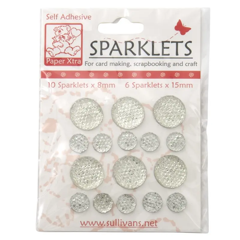 Clear Sparklets Assortment – 16-Piece Sullivans Glitter Accents 1