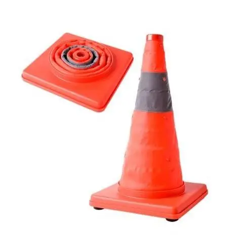Collapsible Orange Traffic Cone – 590Mm Height, Portable Safety Marker 1