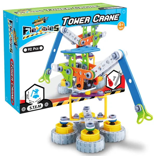 Construct It Flexibles Building Set – Tower Crane Model (92 Pieces) 1