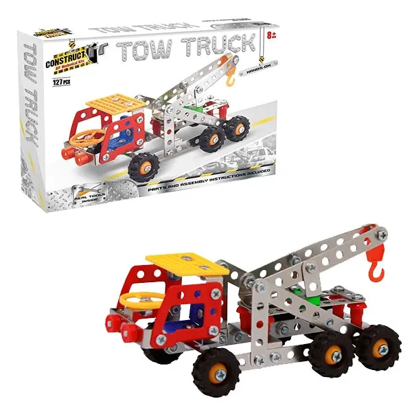 Construct It Mechanical Tow Truck Diy Kit – 127-Piece Engineering Model 1