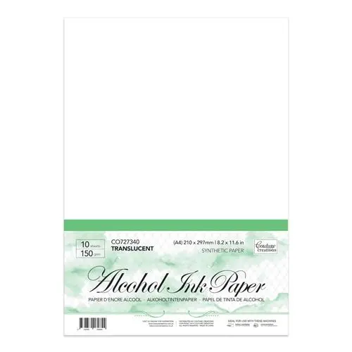 Couture Creations Alcohol Ink Paper – 120Gsm White, A4 Size 1