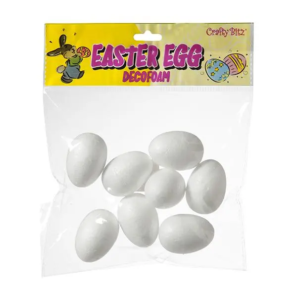 Crafty Bitz Decofoam Polystyrene Egg – Smooth Oval Craft Shape 1