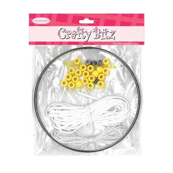 Crafty Bitz Dream Catcher Craft Kit – Minimalist White Design With Hoop & Feathers 1