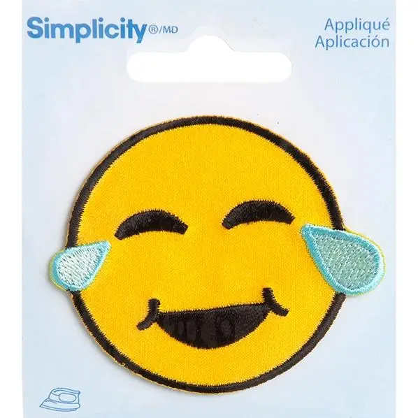 Crying Smiley Face Iron-On Applique By Simplicity 1