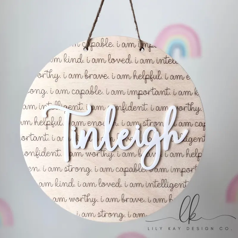 Custom Affirmation Wall Sign – Personalized Message 1