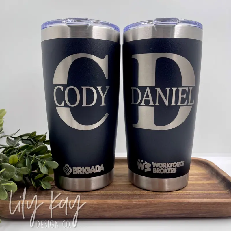 Custom Engraved Stainless Steel Tumbler With Name Or Logo 1