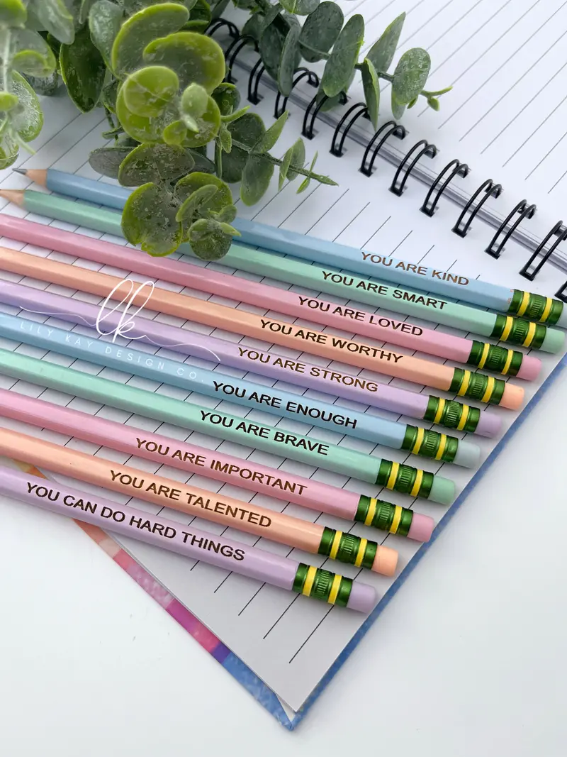 Custom Yellow & Pastel Pencils – Personalized School Supplies (Min. Order: 3) 2