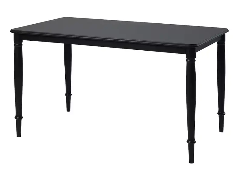 Danderyd Solid Dining Table In Sleek Black Finish, 130X80 Cm 1
