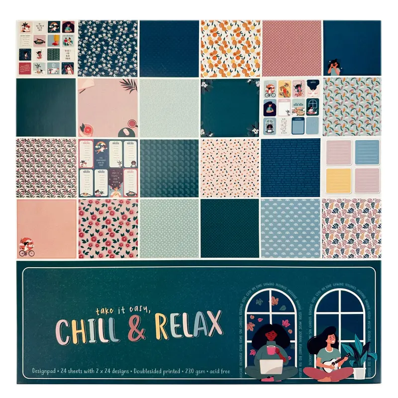 Design Pad: Chill & Relax – 24-Sheet 12X12In Creative Paper Collection 1