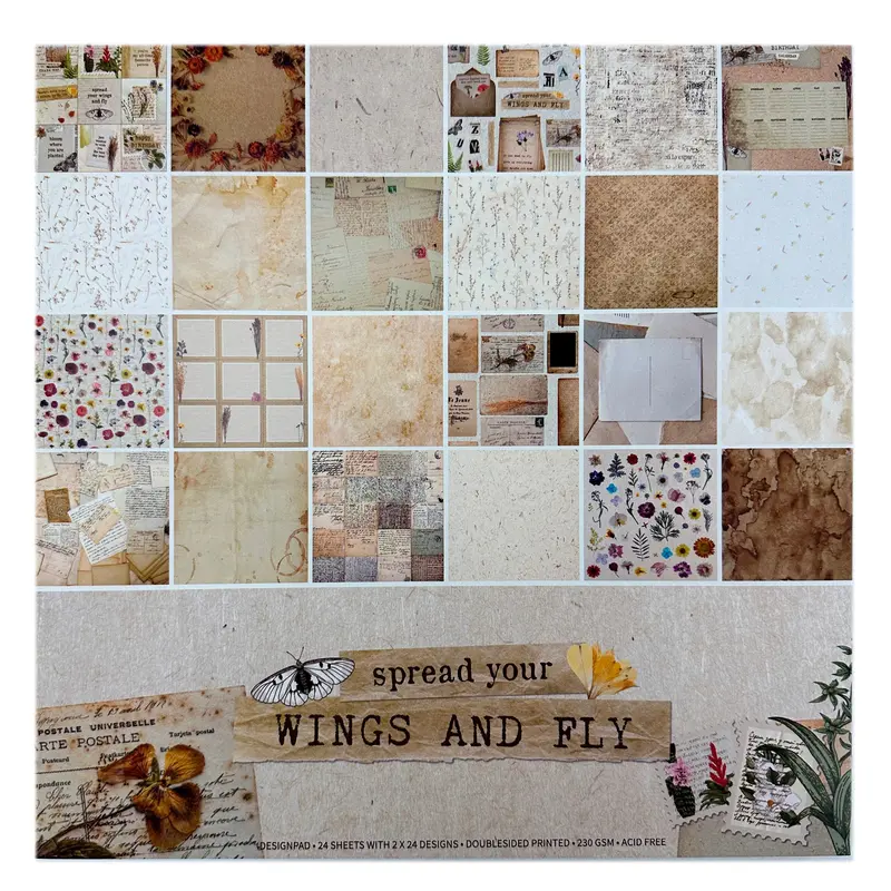 Design Pad: Wings & Fly – 24-Sheet 12X12In Motivational Paper Set 1