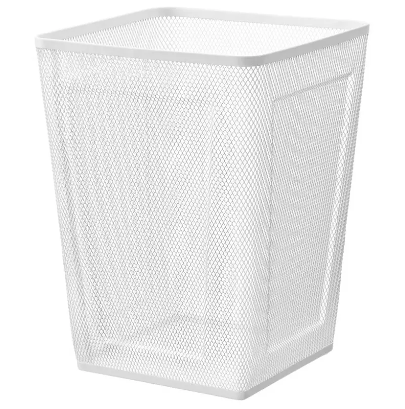 Drönjöns Sleek White Wastepaper Basket – Slim Profile Design 1