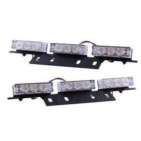 Dual-Module White Flashing Grill Light – 2X6 Led, 12–24V Compatible 1