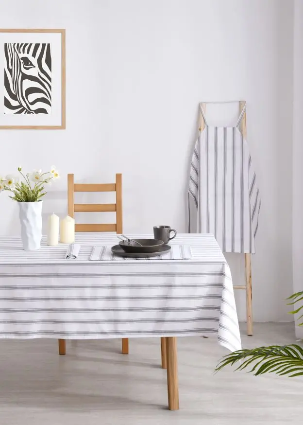 Duchess Yarn-Dyed Cotton Tablecloth – Reversible Design 1