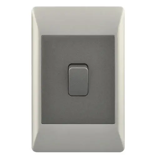 Duo Bright Star Esw071/2 4-Gang 2-Module 1-Way Rocker Switch – Champagne & Charcoal 1