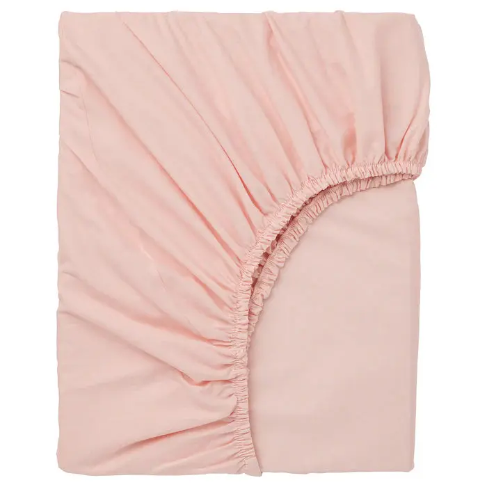 Dvala Soft Cotton Fitted Sheet In Light Pink, 90X200 Cm 1
