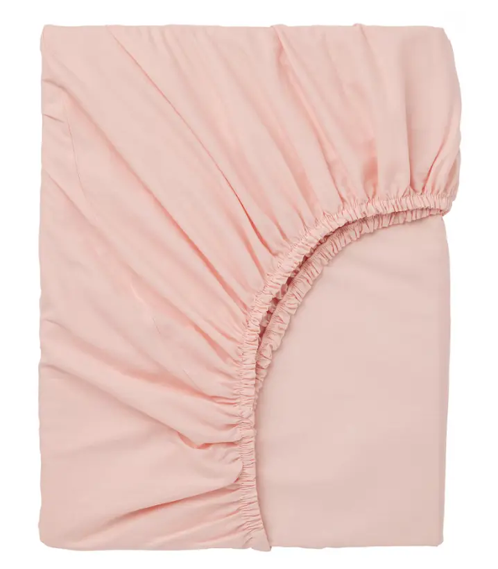 Dvala Soft Cotton Fitted Sheet – Light Pink, Queen Size (160X200 Cm) 1