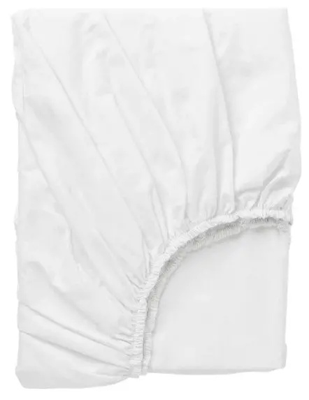 Dvala Soft Cotton Fitted Sheet – White, 90X200 Cm 1