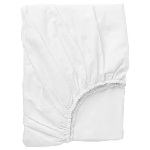 Dvala White Cotton Fitted Sheet – 120X200 Cm 1