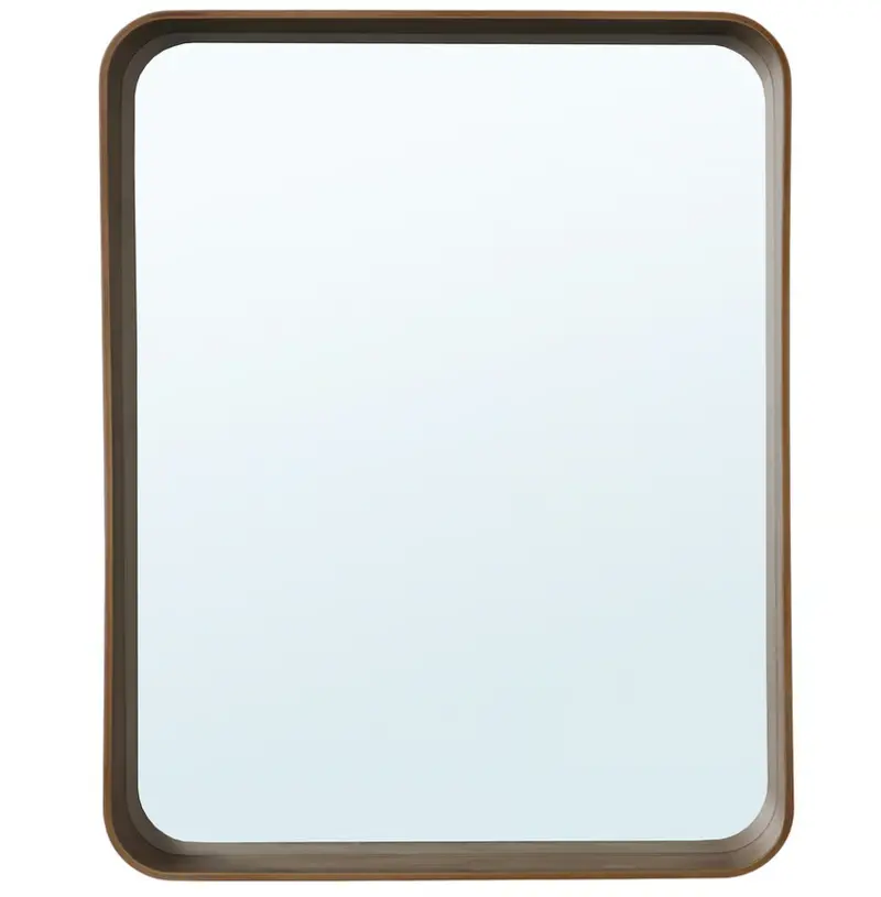 Dvärgsyren Walnut Veneer Wall Mirror – Natural Wood-Finish Rectangle Mirror, 40X50 Cm 1