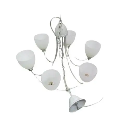 E14 Wooden Hanging Chandelier – 6-Light Statement Fixture (Bing Light) 1