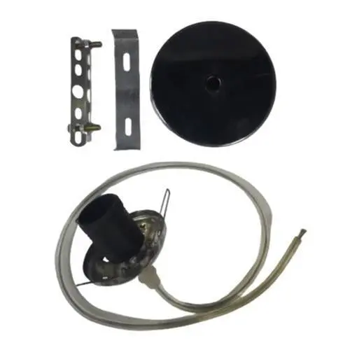 E27 Pendant Lamp Holder – Matte Black Metal Design 1