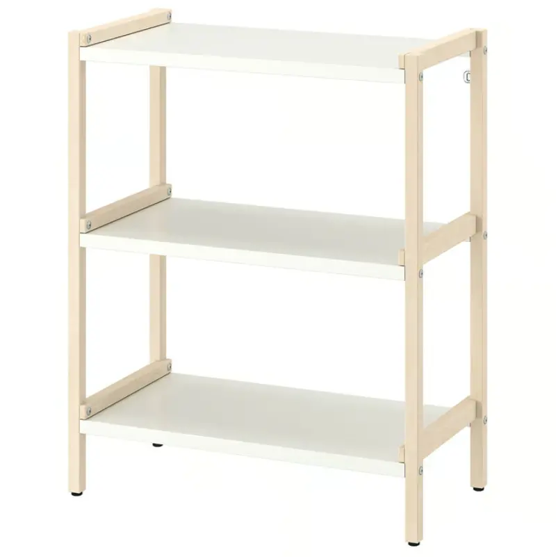 Ekenabben Aspen And White Open Shelving Unit – 70 Cm X 34 Cm X 86 Cm Compact Organizer 1