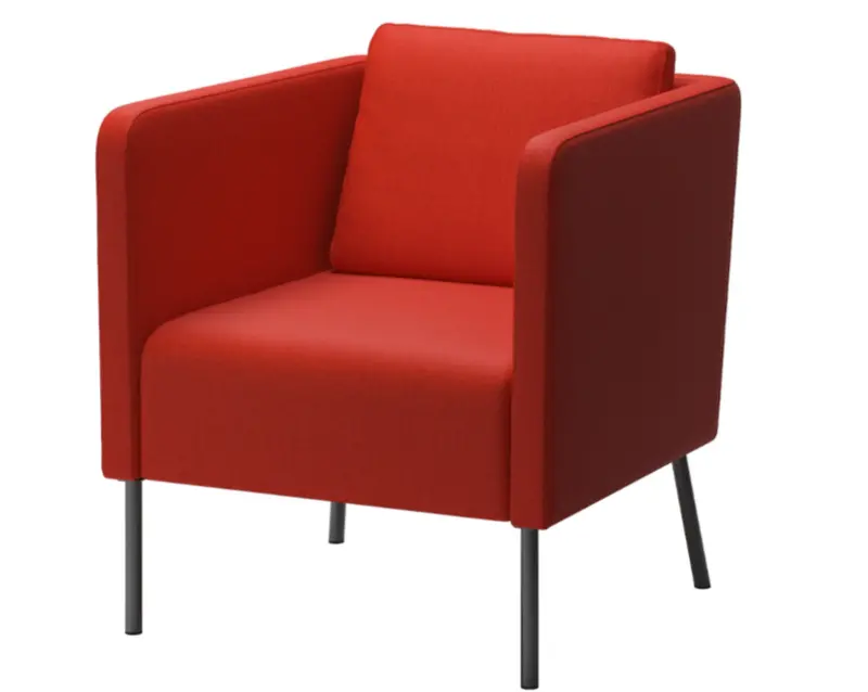 Ekero Vibrant Orange Armchair – Skiftebo Fabric Upholstery 1