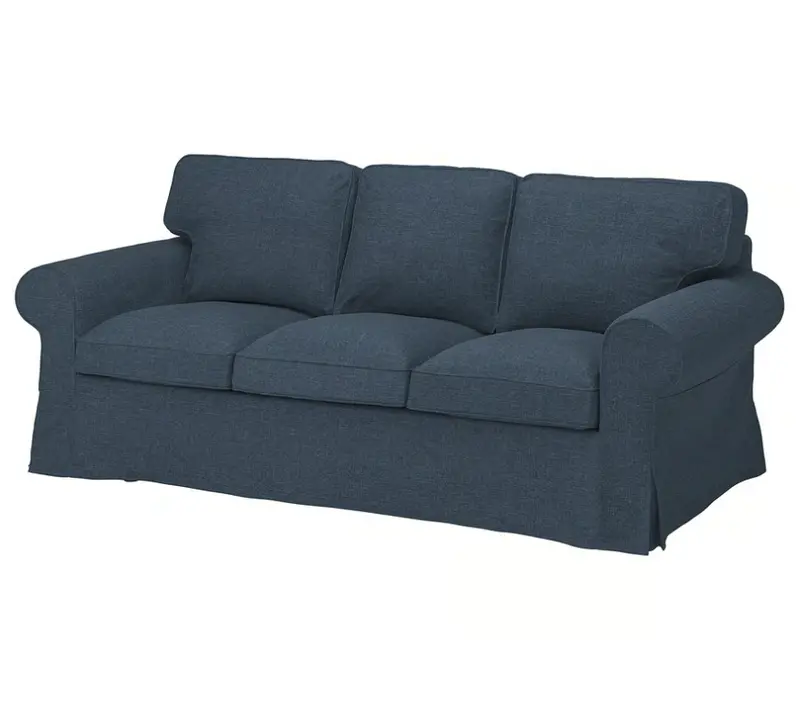 Ektorp Three-Seater Sofa Frame With Kilanda Dark Blue Removable Cover 1