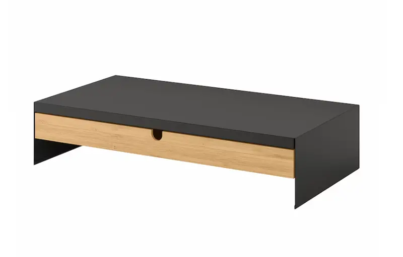 Elloven Adjustable Monitor Stand With Integrated Drawer In Anthracite 1