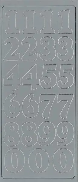 Extra-Large Metallic Silver Number Stickers – Arbee Assortment 1