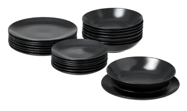 Fargklar Minimalist Dinnerware Set – 24-Piece Matte Dark Grey Table Service 1