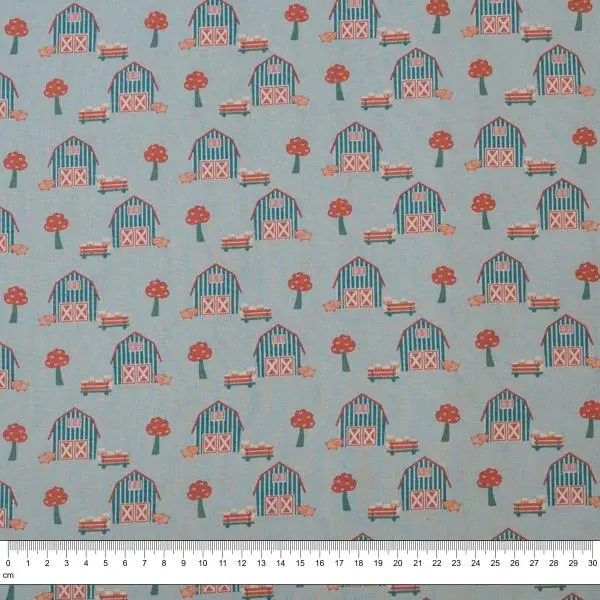 Farm Day Farmhouse Cotton Fabric – 112Cm Width, Quilting & Sewing Print 1