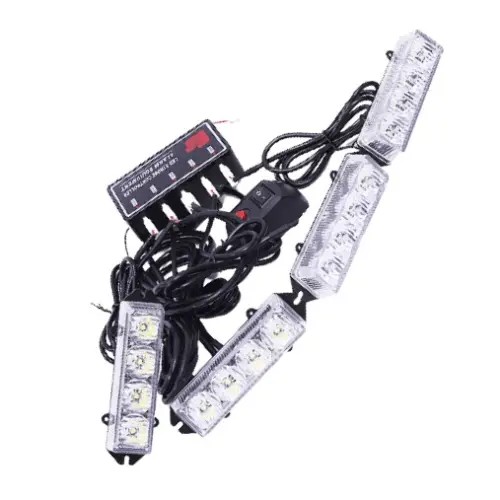 Federal Signal 12V 4-Led X 4-Bar White Grill-Mount Warning Light – Model 4Dh 1