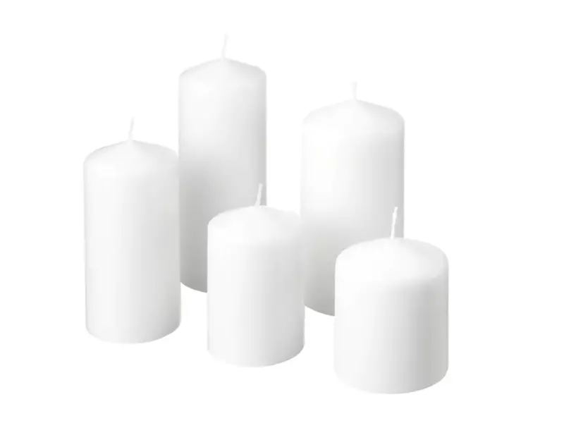 Fenomen Unscented Pillar Candle Set – Five Pure White Soy-Blend Blocks 1